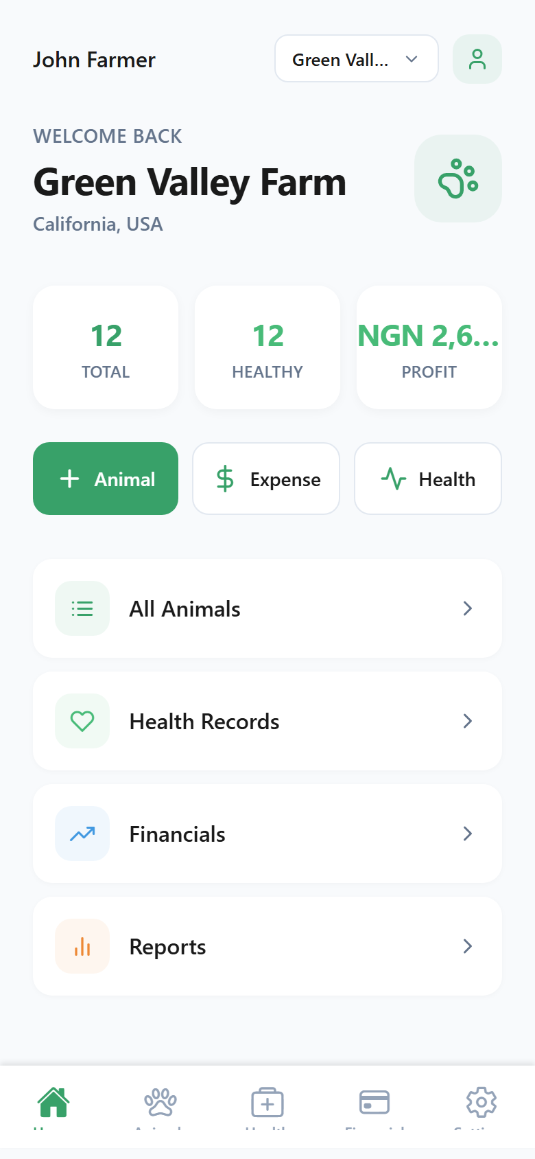 Dashboard on mobile